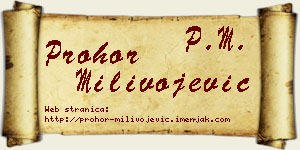 Prohor Milivojević vizit kartica